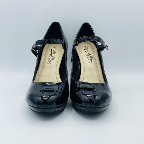 City Classified Heels Womens Size 7.5M Black Mary Jane Career Office Patent Shoe - Picture 4 of 11